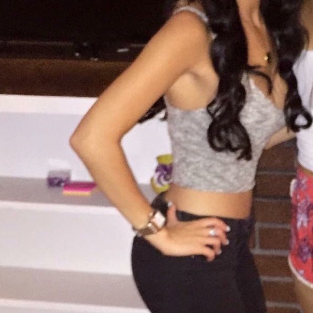 Gray crop top